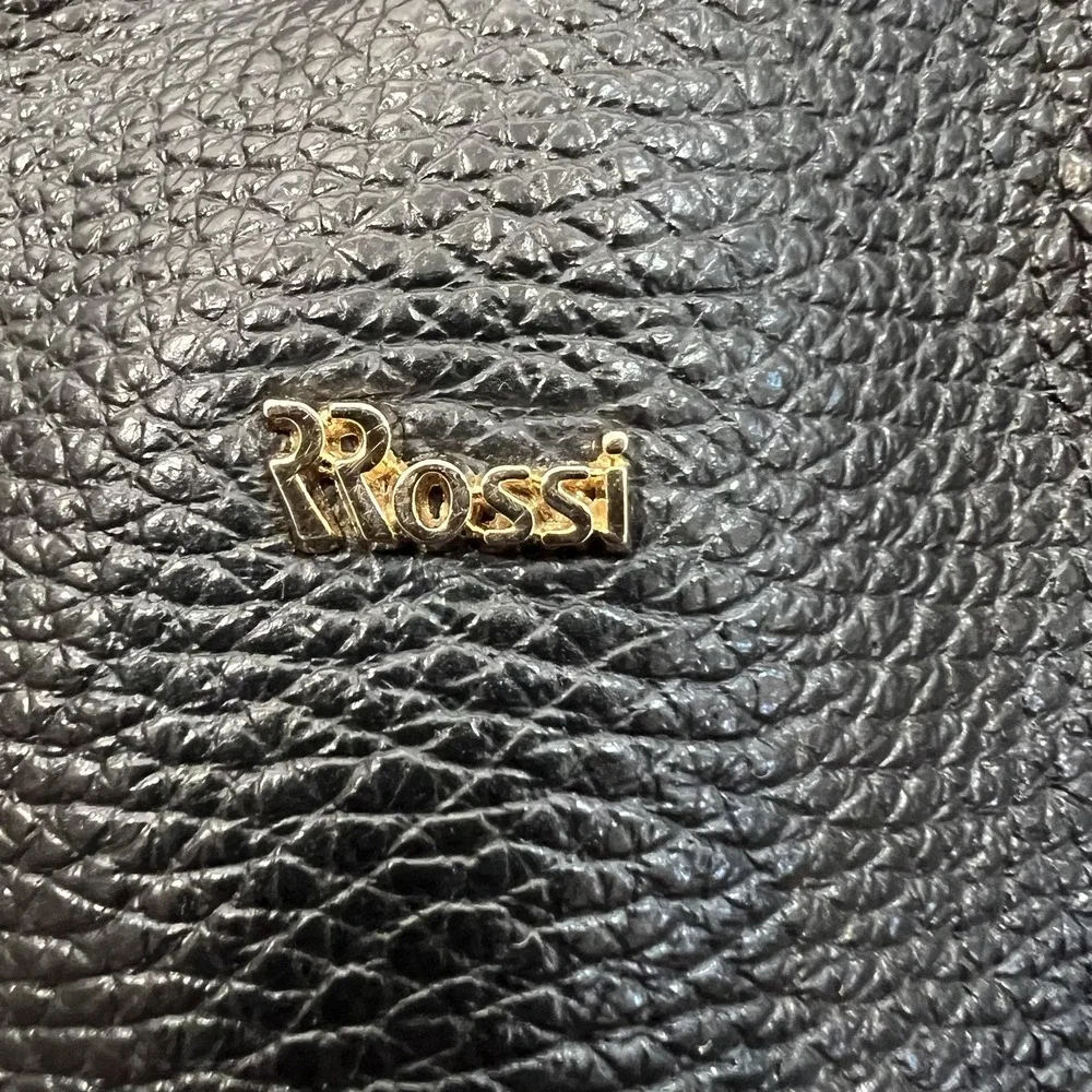 Rossi Hobo‎ Bag Womens Large Black Leather Shoulder Zip Top Made Italy Purse
